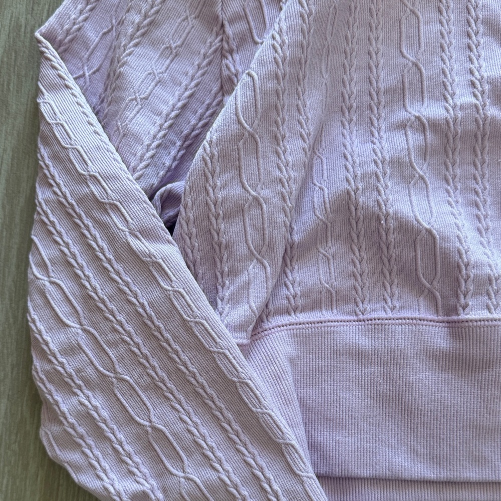 ALO Yoga Light Pink Ribbed Crop Top - Picture 3 of 3